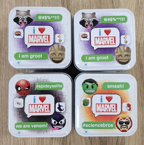 Lot Of 4 I Love Marvel Tin w/ Chibi Snapz Stickers & Magnet Blind Box Opened NEW - Picture 3 of 4