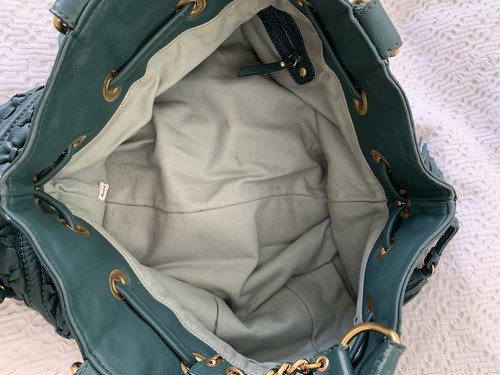 Isabella Fiore Large Leather Shoulder Bag In Dark Forest Green - Picture 10 of 12