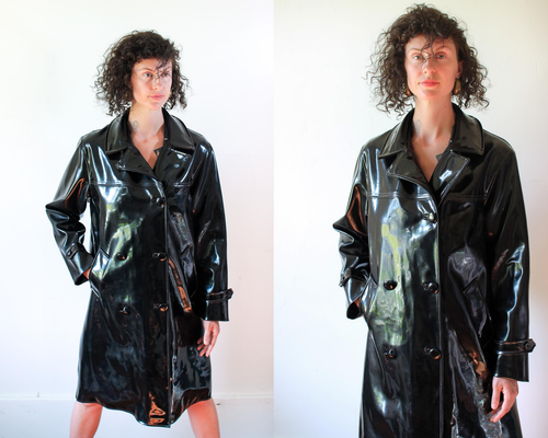 RARE 1960s Lady Esta Black Vinyl Jacket 