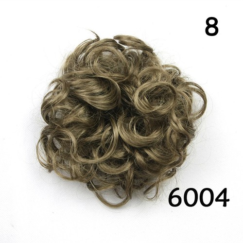 Human Hair Extensions Curly Messy Bun Hair Piece Scrunchie Cover Hair Real - Picture 12 of 46