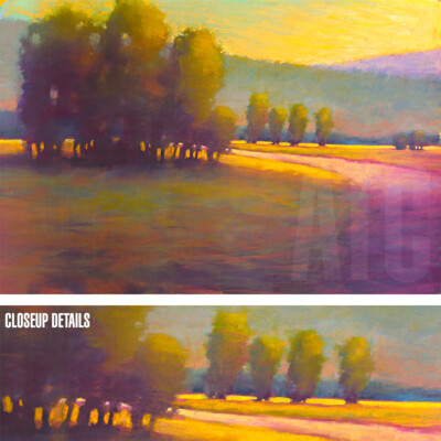 36W''x24H'' SHADOW COLOR by MARLA BAGGETTA - VIBRANT GREEN PURPLE HAZE VIEW CANVAS