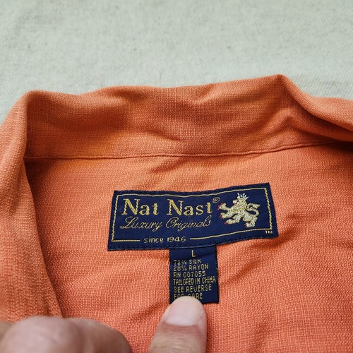 Nat Nast Shirt Mens Large Coral Doc Mackenzies Custom Embroidered Button Down - Picture 4 of 11