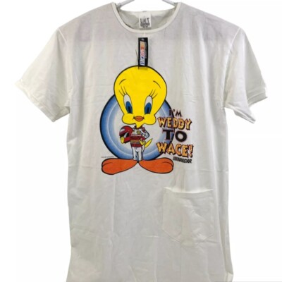 Vintage 90 s Tweety Bird NASCAR Night Gown Sleep T Shirt Looney Tunes XL 7653-57
