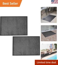 Anti Fatigue Outdoor Rubber Floor Mat 2 Pack Commercial Restaurant Kitchen Ma...