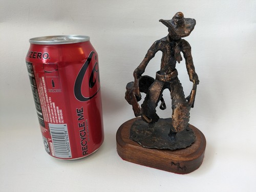 Ancienne Assiette Trophée Western Cowboy - Métal Et Bois - Décor Cheval