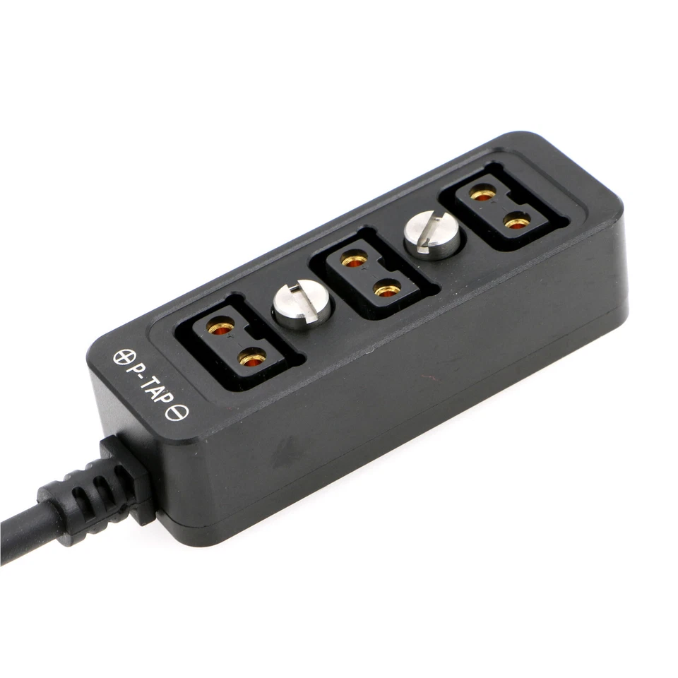 Cable de alimentación divisor Hirose de 4 pines macho a 3 puertos D-tap hembra para ARRI BP-U60T Foto 3 de 4