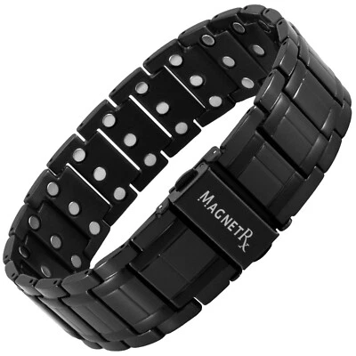 Neodymium Magnets Magnetrx Black Magnetic Bracelet MagnetRX 3x
