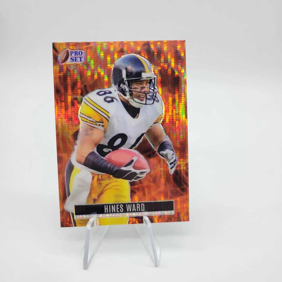 2023 Leaf Pro Set Metal Hines Ward 1/1  Steelers ORANGE PULSAR  Fire - Image 2 of 4