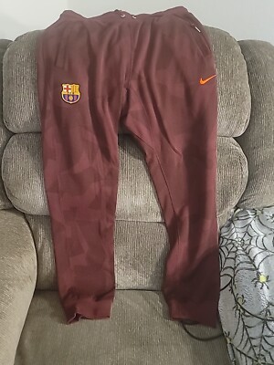 Nike FC Barcelona Full Zip Hoodie & Camo Pants Set Mens L Maroon
