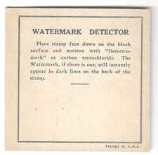 WATERMARK DETECTOR w. Printed Directions “Detect-o-mark”for Carbon Tetrachloride