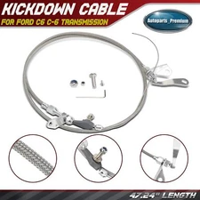 47.24" Braided Stainless Steel Transmission Kickdown Cable for Ford C6 C-6 Trans