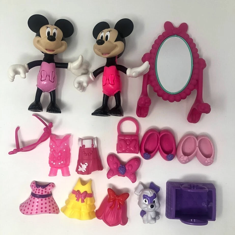 Disney Minnie Mouse Bowtique Dress Up Doll Snap N Style Clip Dog
