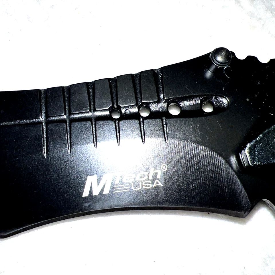 Faca dobrável de resgate MTech MT-A845 cortador de cinto de segurança disjuntor de vidro preto - Imagem 4 de 4