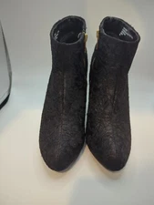 Diba Lace Black Zip-up Ankle Boots, High Heel, Womens Sz 8.5