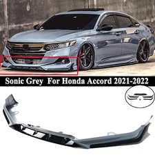 Sonic Grey For Honda Accord 21-2022 ACR Style Front Bumper Lip Splitter Spoiler