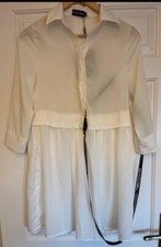 Ladies BNWT Cream Pretty Little Thing Ivory long sleeve Y2K Dress Size 8 