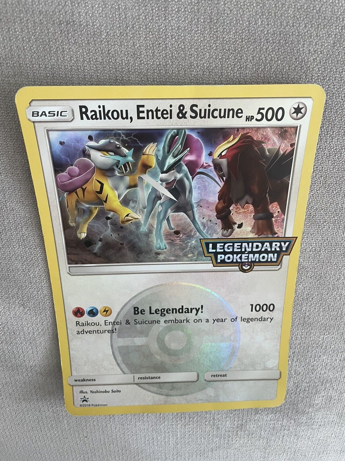 Raikou, Entei & Suicune Legendary Jumbo Pokemon card