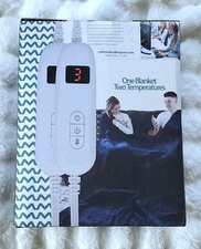 Medical King Queen Size Heated Blanket - Dual Temperatures - Navy Blue - READ -