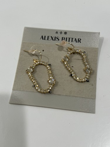 Alexis Bittar Tropfenohrringe Gold Ruthenium Kristalle offenes Stachellicht - Bild 2 von 6