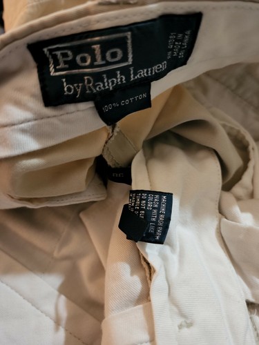POLO RALPH LAUREN Shorts 38 Chino Pleated 90s 80s VTG Preppy Khaki Beige - Picture 9 of 10