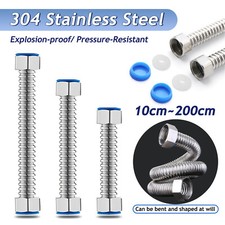 1/2" 304 Stainless Steel Flexible Hose Water Heater Tap Connector 10~200cm