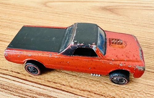 Hot Wheels Redline 1968 US Tangerine Orange Custom Fleetside Complete Original