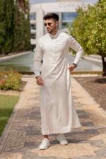 Al Ameer Lawung Mens Thobe Jubba Arab Islamic Long Dress Muslim Dishdasha AA2415