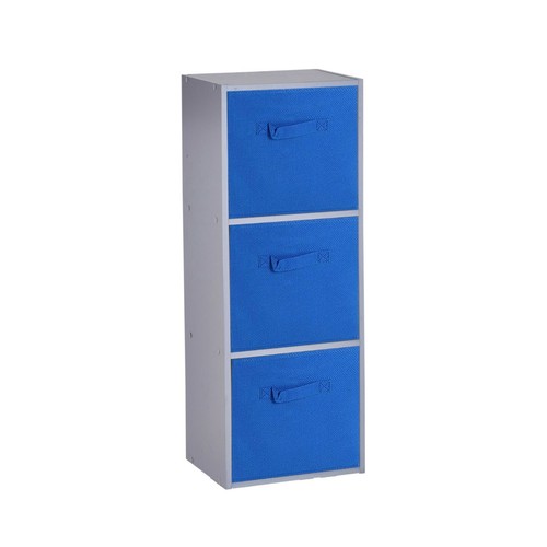 Grey Wooden Cubed Cupboard Storage Units Shelves With Drawer Insert Baskets NEW - Picture 15 of 46