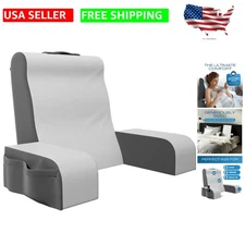 Luxurious Removable Cover Wedge Pillow - Gray Jacquard Backrest for Comfort