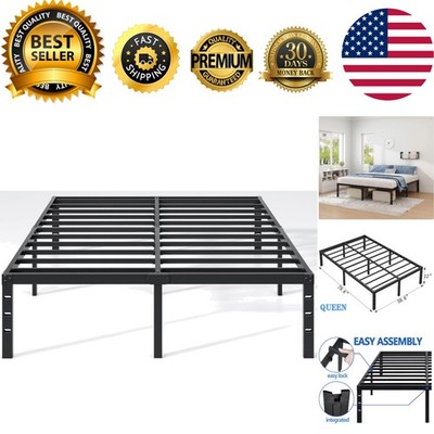 Metal Bed Frame,Queen Size Bed Frame with Storage Space,Heavy Duty Sturdy Mat...