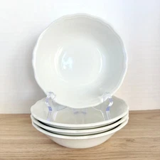 Set of 4 J&G Meakin HEIRLOOM WHITE Ironstone Fruit / Dessert / Sauce Bowls 5.5"