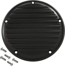 JOKER MACHINE Derby Cover - 5 Hole - Finned - Black - M8 Softail 06-965-1