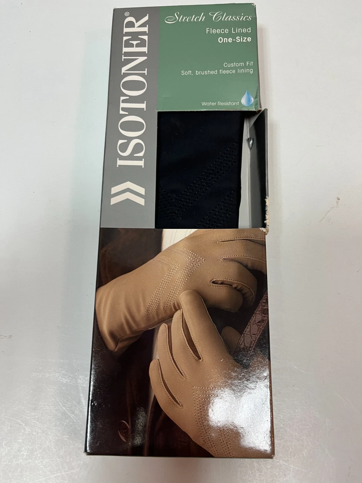 MIP Vintage Isotoner Stretch Classics BlaCK Fleece-Lined Gloves One Size