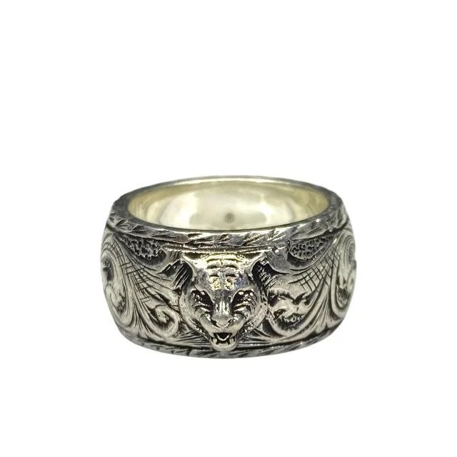 Gucci Bague Tête de Chat SV925 Argent US4.5 Bijoux avec Boîte et Sac