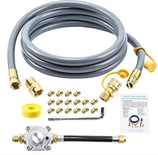 Propane to Natural Gas Conversion Kit for Grill Compatible with 10FT, Gray 