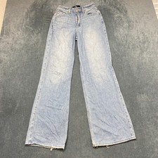 Hollister Ultra High Rise Baggy Jeans Womens 00R Blue Denim Cotton Wide Leg