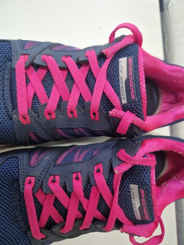 Skechers Skybound Memory Foam Size 6.5 UK Lite Weight Navy Hot Pink Womens - Picture 11 of 12