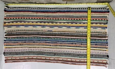 Hand Made VTG Rag Rug 22" x 40" Mid Century Modern Boho Shabby Chic Cottagecore