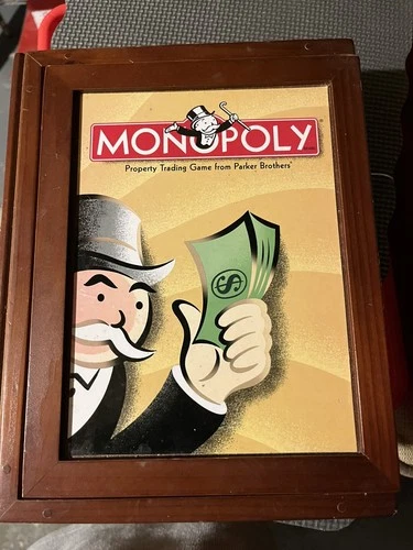 Monopoly 2005 Vintage Game Collection Wooden Book Shelf Edition Hasbro Complete