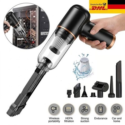 4 IN 1 Kabelloser Staubsauger Auto 95000Pa Mini Handstaubsauger Akku Büro Haus