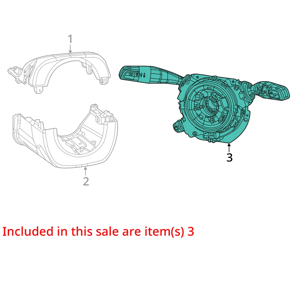 2022-2024 JEEP GRAND WAGONEER CLOCKSPRING WIPER COMBINATION SWITCH 68351728AD - Image 4 of 4