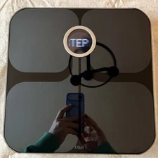 Fitbit Aria Wi-Fi Smart Scale FB201B Black Digital Weight Body Fat BMI Analyze