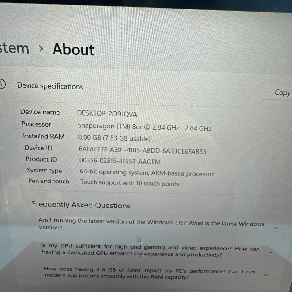 Samsung Galaxy Book S 13.3" Snapdragon 256GB Windows 11 Home Laptop - Gray - Image 2 of 4