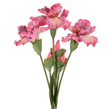 3-Pack Artificial Iris Flowers with Flower Bud 17.7 Inch for Home Pink