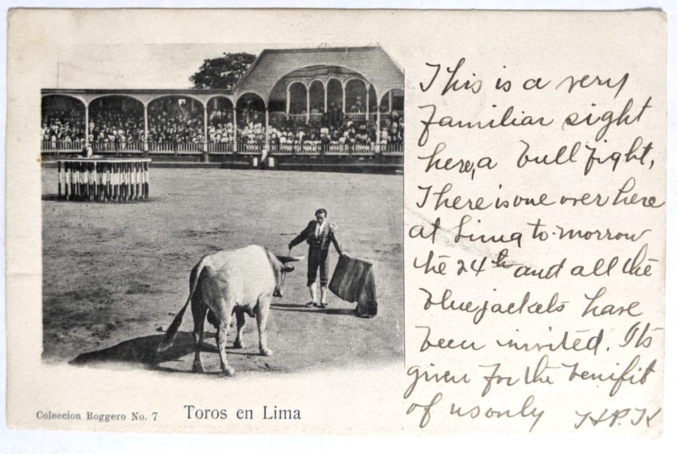 Great White Fleet/Lima, PE--Somerville, MA/Via SD, CA/Bullfight PC/1-C. US/04/08 - Image 2 of 2