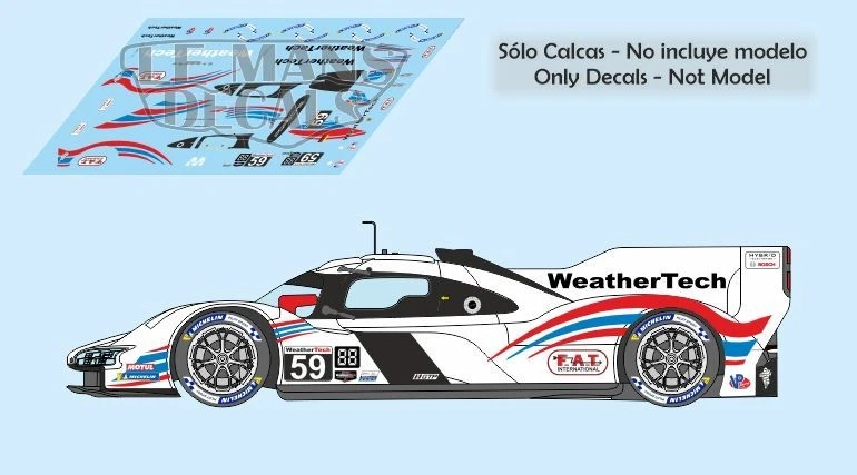 Autocollants Porsche 963 IMSA 2023 59 1:32 1:43 1:24 1:18 64 87 fentes calques - Photo 1/1