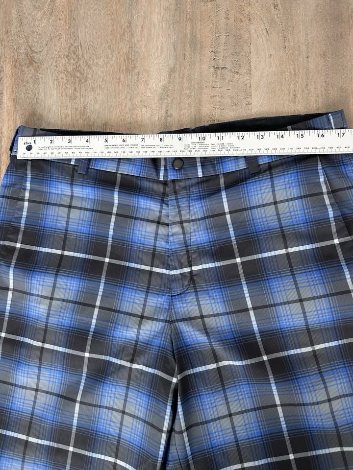 Мужские шорты Nike Golf Tour Performance Dri-Fit 35 синие серые клетчатые легкие - Изображение 2 из 4