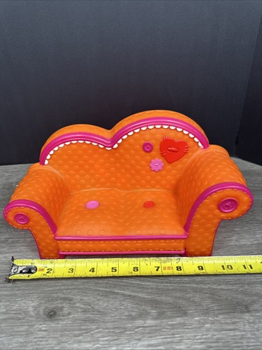 Divano Lalaloopsy arancione divano 2010 mobili per bambole MGA bordo rosa adatto per bambola 12" T20 - Foto 15 di 18