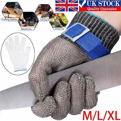 Cut Proof Glove Stainless Steel Metal Mesh Stab Resistant Butcher Safety Gloves