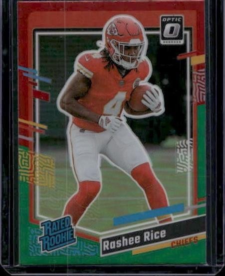 2023 Donruss #350 Rashee Rice Optic Rated Rookie Preview Red & Green Prizm